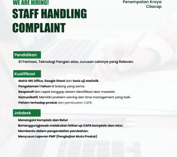 Lowongan Pekerjaan, tekpang, teknik pangan, gizi, nutrisi